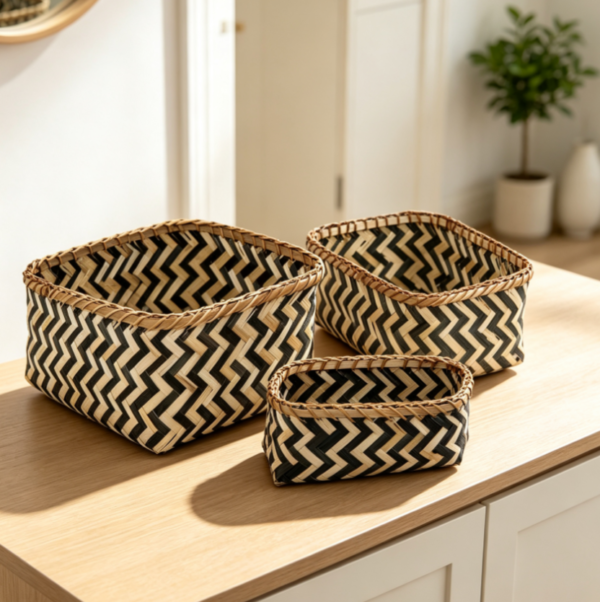 Bamboo Storage Baskets for Organization and Decoration