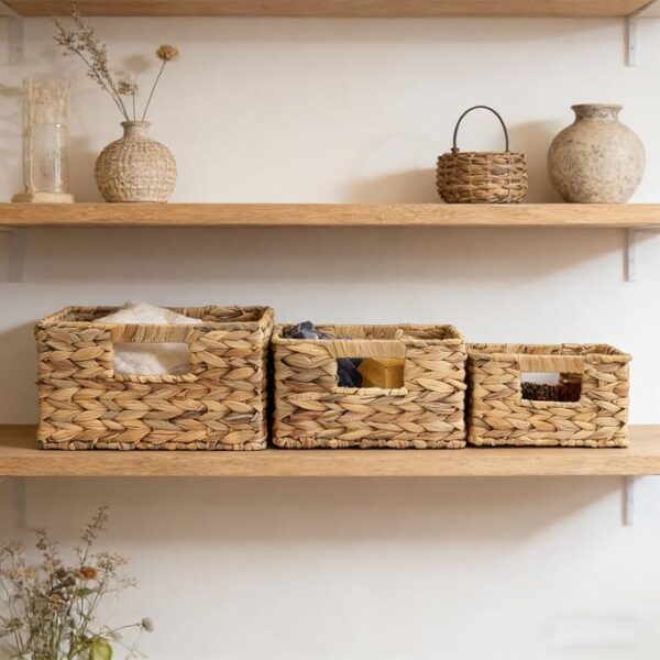 Square Woven Storage Baskets for Kitchen